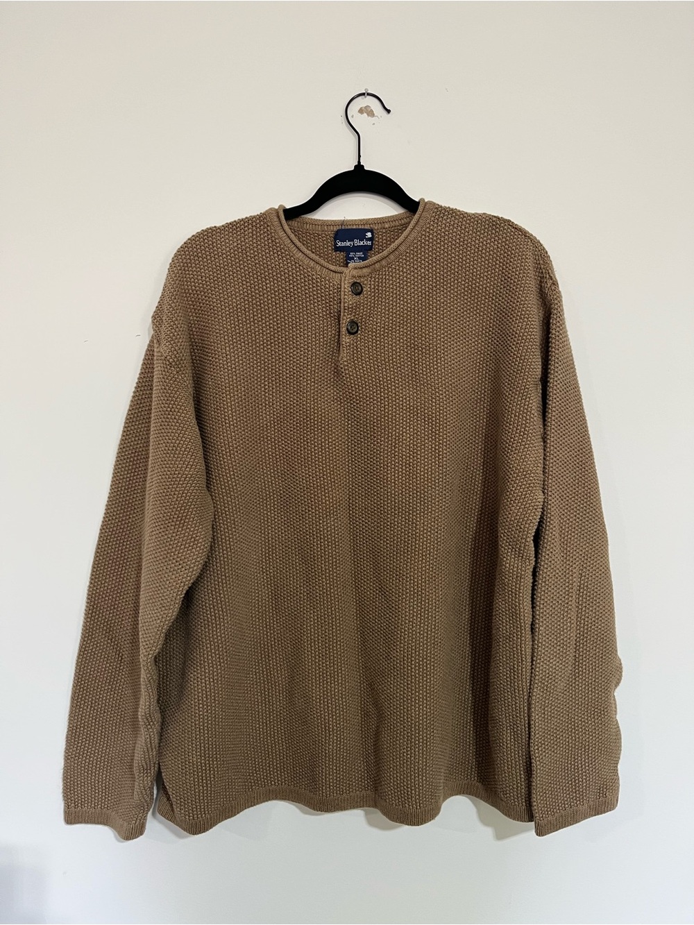 Stanley‎ Blacker Men's Crewneck Henley Sweater in Brown